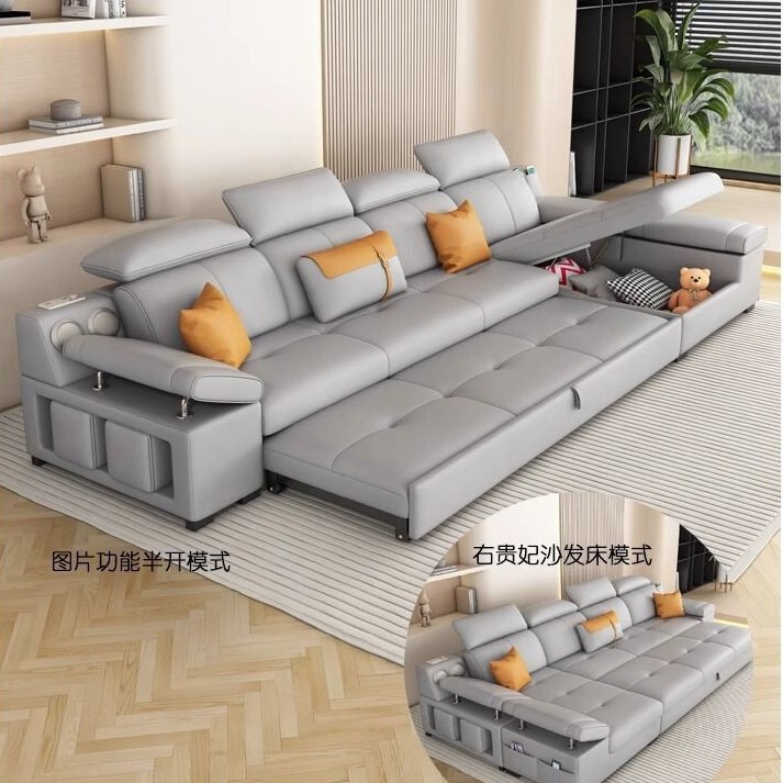 2025 Sofa Bed with Pull-Out Bed, Two Types of Modern Minimalist Dual-Purpose Extendable Multifunctional Folding Sofa Bed for Small Apartments