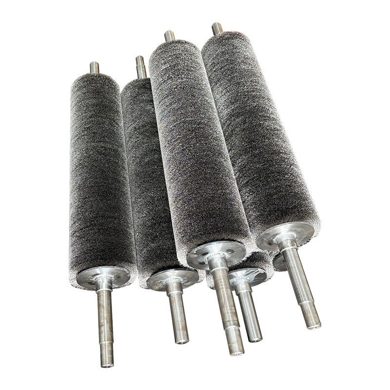 Rodillo de cepillo de alambre de acero industrial Rodillo de cepillo enrollado Rodillo de cepillo de alambre de acero inoxidable alambre de acero chapado en cobre Rodillo de pulido y pulido Rodillo de cepillo