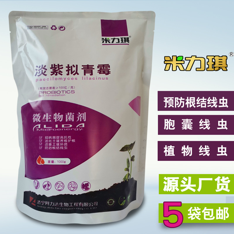 淡紫拟青霉菌活菌100亿/g  全水溶滴灌型 微生物菌剂预防根结线虫