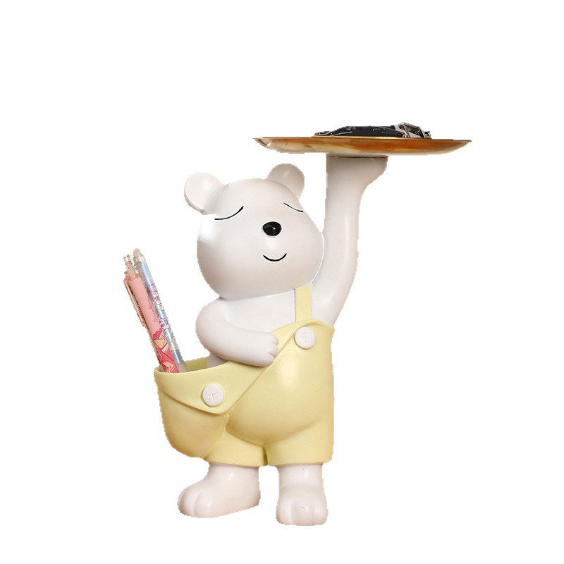 Pocket bear entrance key storage decoration cream style living room Tray storage rack moving new home housewarming gift