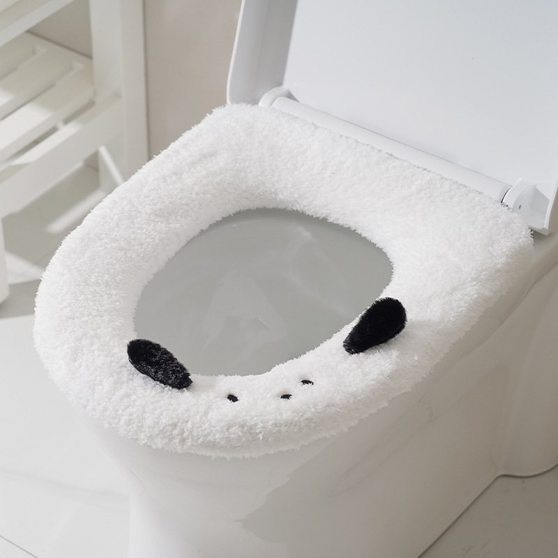winter plush toilet seat cushion thickened household toilet flap handle toilet seat cover washable toilet seat cover wholesale