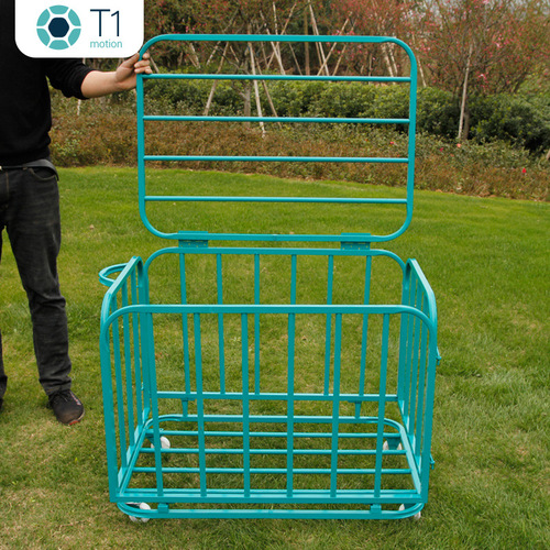 Basketball Storage Basket Basketball Cart Kindergarten Storage Basket Stainless Steel Foldable Mobile Cart Football Storage Basket