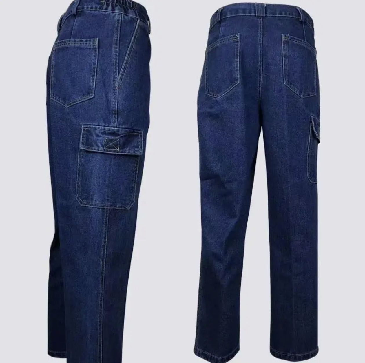 Pantalones de trabajo de algodón para hombres grueso resistente al desgaste suelto soldadura anti-escaldado jeans de trabajo pantalones de trabajo de gran tamaño
