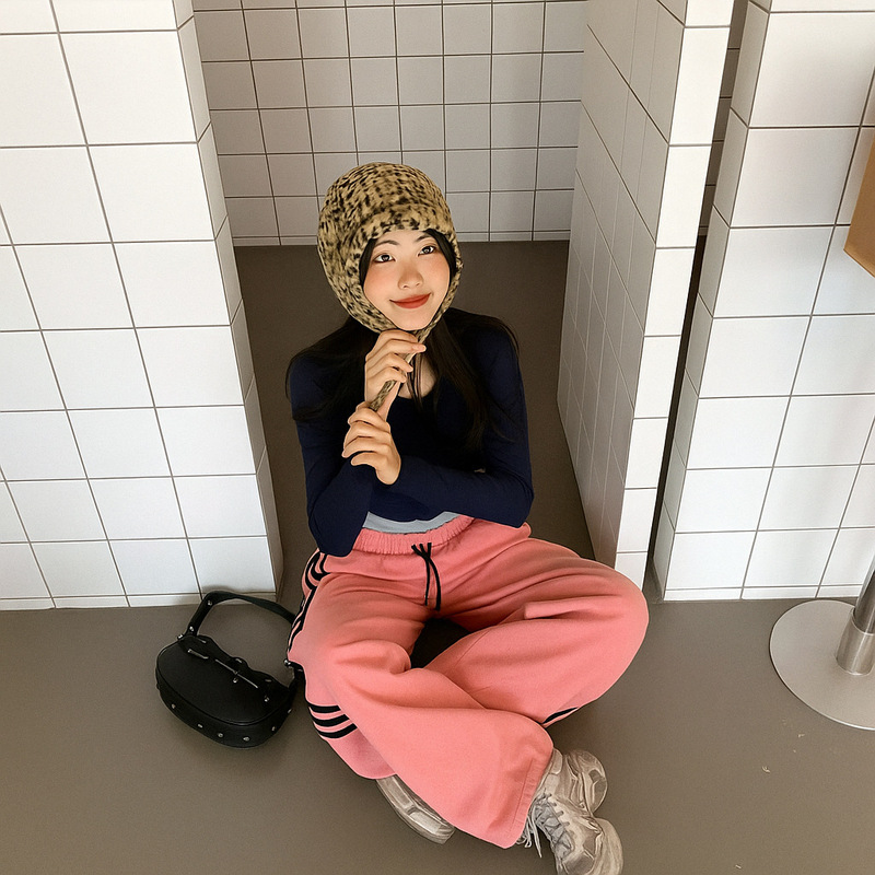 新款双面戴雷锋帽女冬保暖豹纹毛绒护耳帽出游防风防寒骑车帽子女|undefined