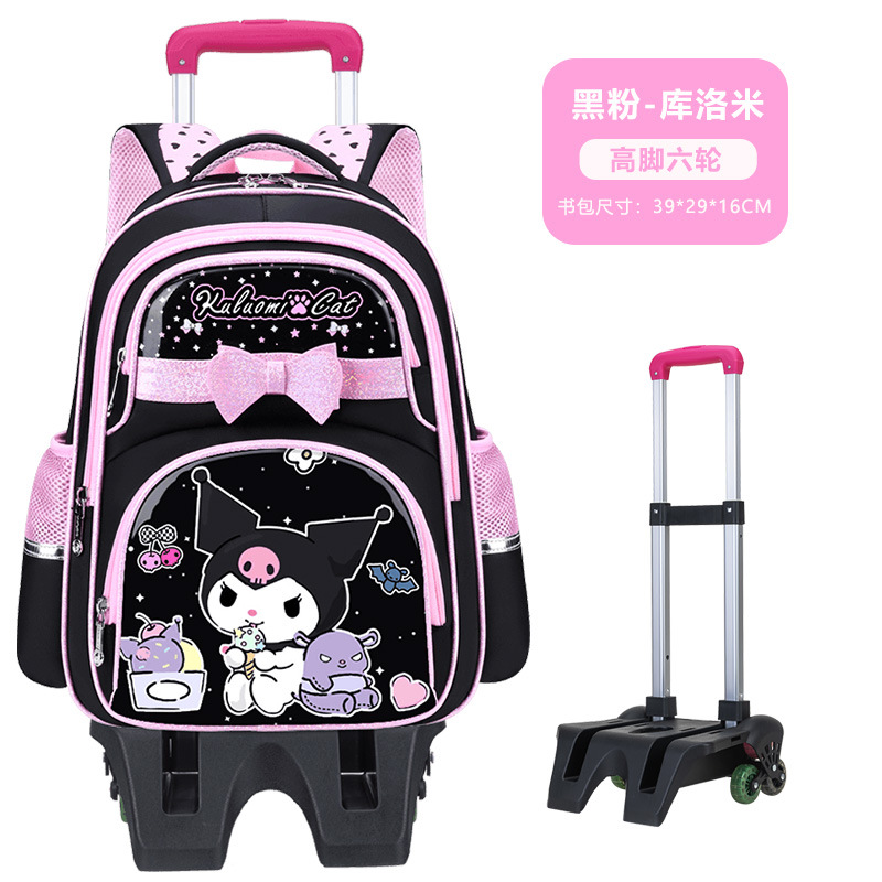 Mochila Escolar con Carro de Tela Oxford Impermeable y Transpirable para Escuela Primaria