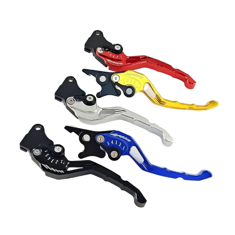Universal 6-Speed Adjustable Aluminum Alloy Front Disc and Rear Drum Brake Handle Clutch Lever for Motorcycles and Electric Vehicles