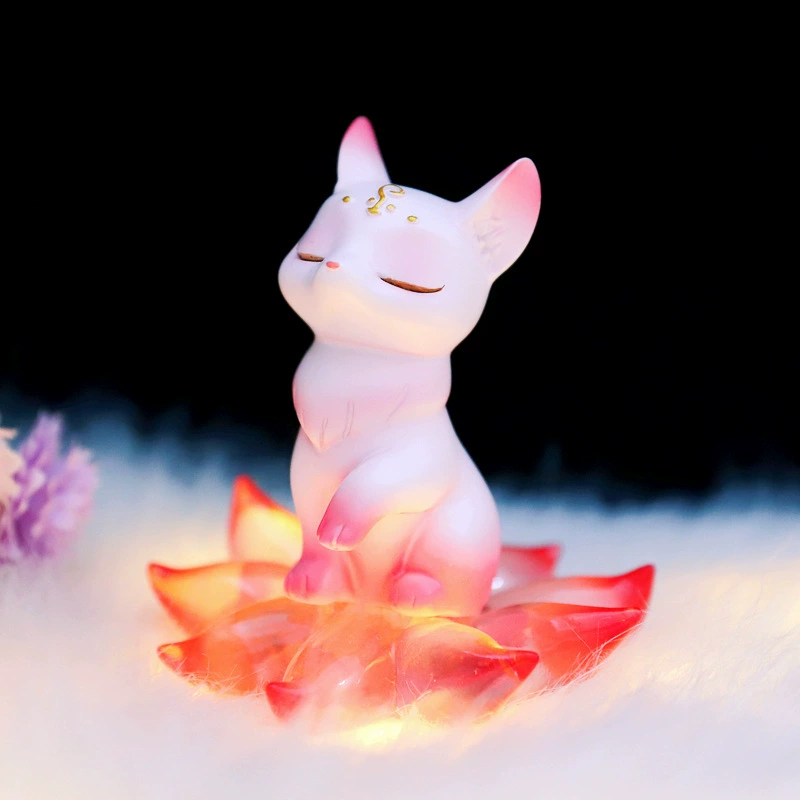 doll (tushan) nine-tailed fox blind box, resin collectible figure, 10.5×10.5×11.5 cm