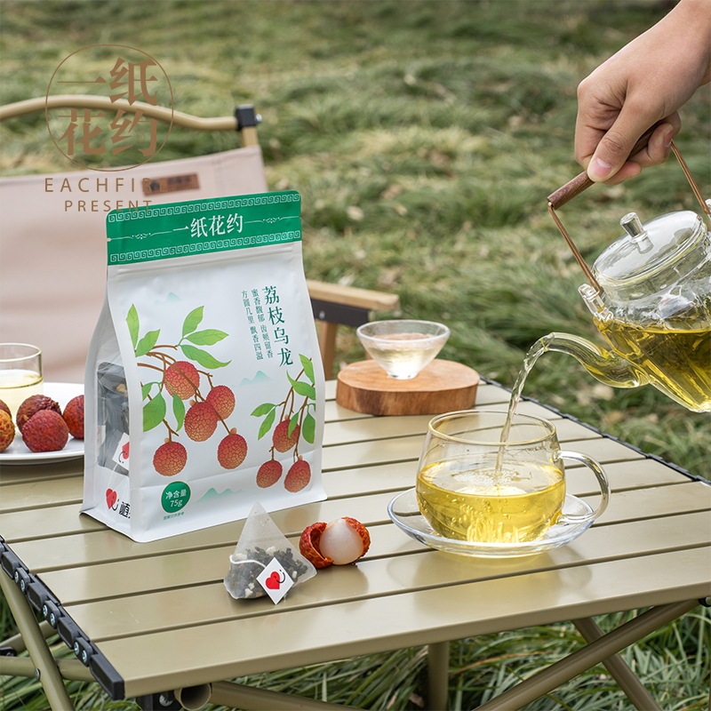[A paper flower about] lychee oolong tea bag tea cold tea independent small package flower and fruit tea Internet celebrity fruit tea