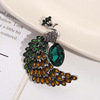 Small design brooch, pin, badge, European style, trend of season, with gem, wholesale