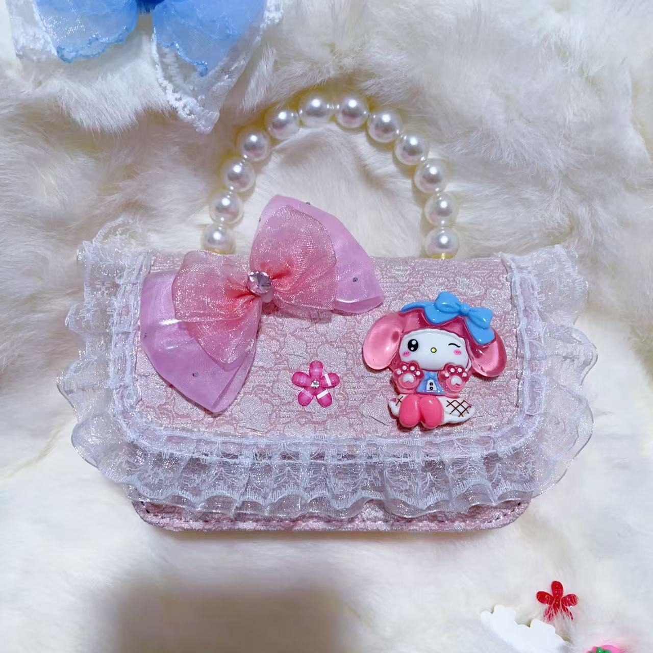 Bagos de hombro para niños primavera y verano frescos bolsos de perlas para niñas Aisha pequeña princesa bolsos de mochila de estilo extranjero