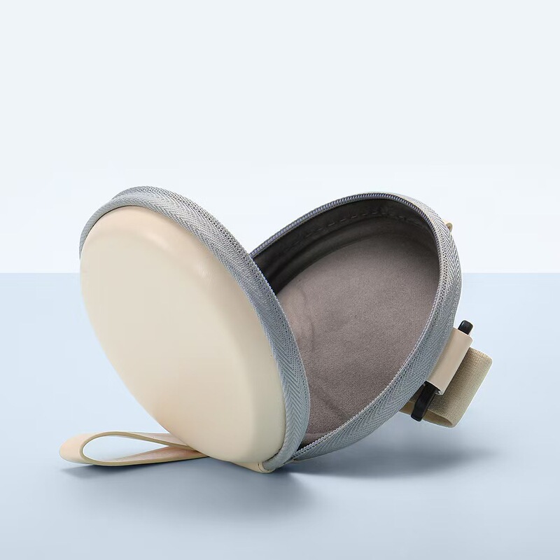 Round Foldable Zipper Eyeglass Case Portable Folding Sunglasses Storage Bag Zipper Style Accessory Earphone Case