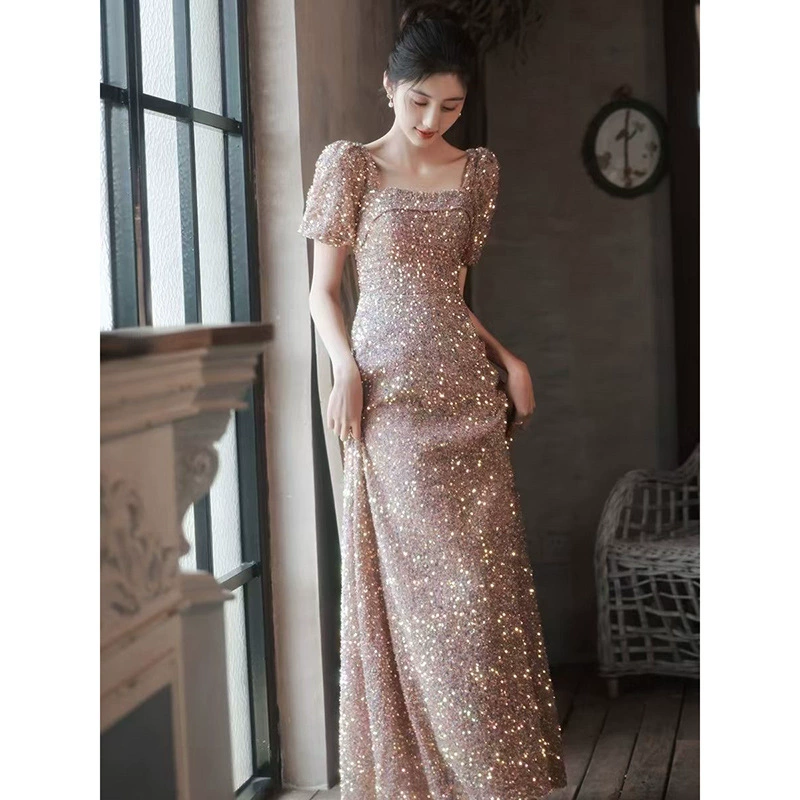 Вечернее платье платье высокого уровня высокого класса легкий и роскошный