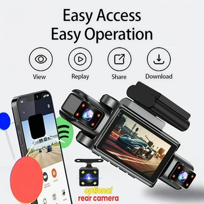 vision, providing front, rear, left, and | Driving recorder