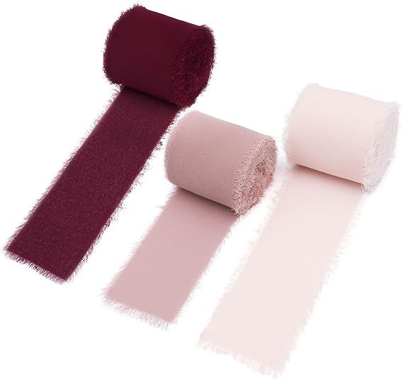 INS deshilachado gasa cinta ramo de la boda borla cinta arco decoración hilo de nieve tira de tela de seda