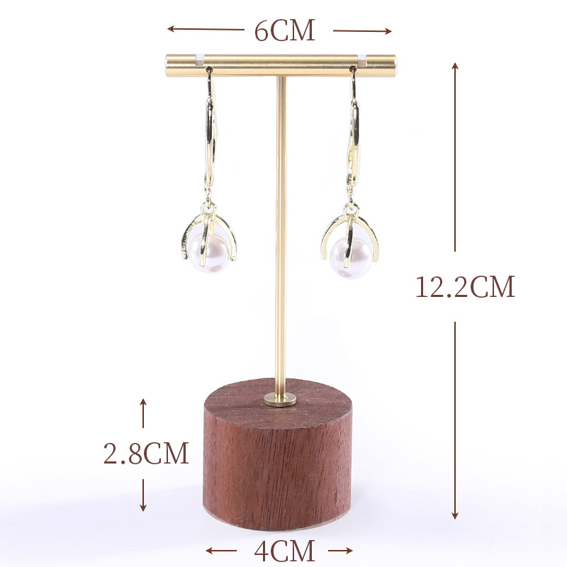 월넛 고급 골드 귀걸이 스탠드