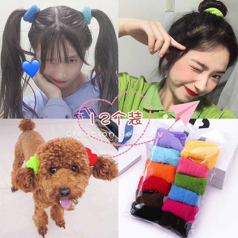 Colorido banda de pelo lazo banda de goma del pelo Mori diadema Internet celebridad ins lazo banda de pelo femenino cuerda de pelo simple cubierta de cuero Corea del Sur