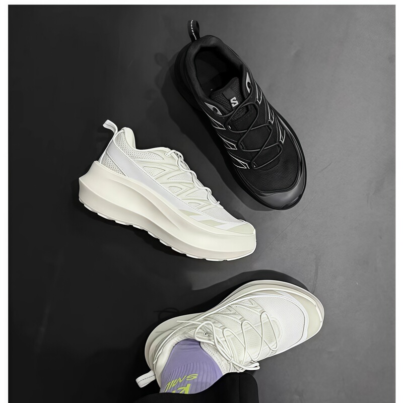 Women's platform thick-soled white sneakers 2026, ultra-light, thick-soled, height-increasing 7cm sports dad shoes, casual lace-up shoes for women