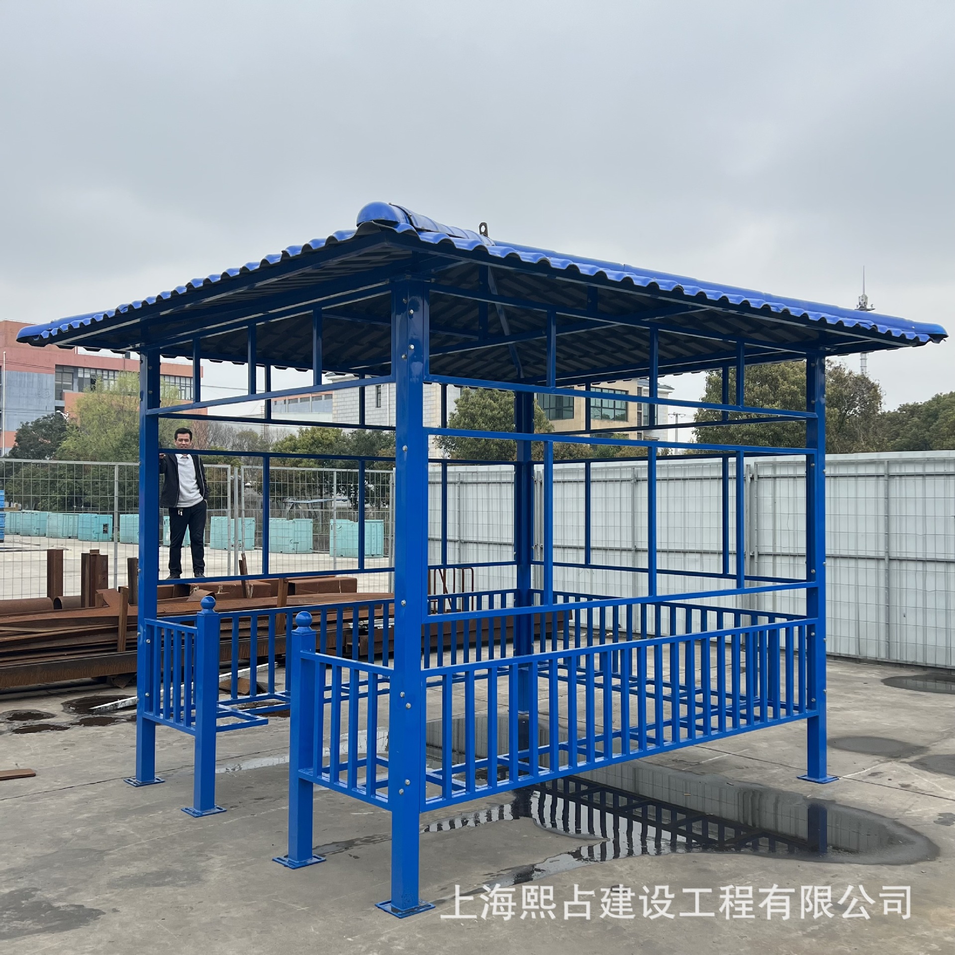 工地施工时提供工人休息茶水亭美观混凝土拼装简单