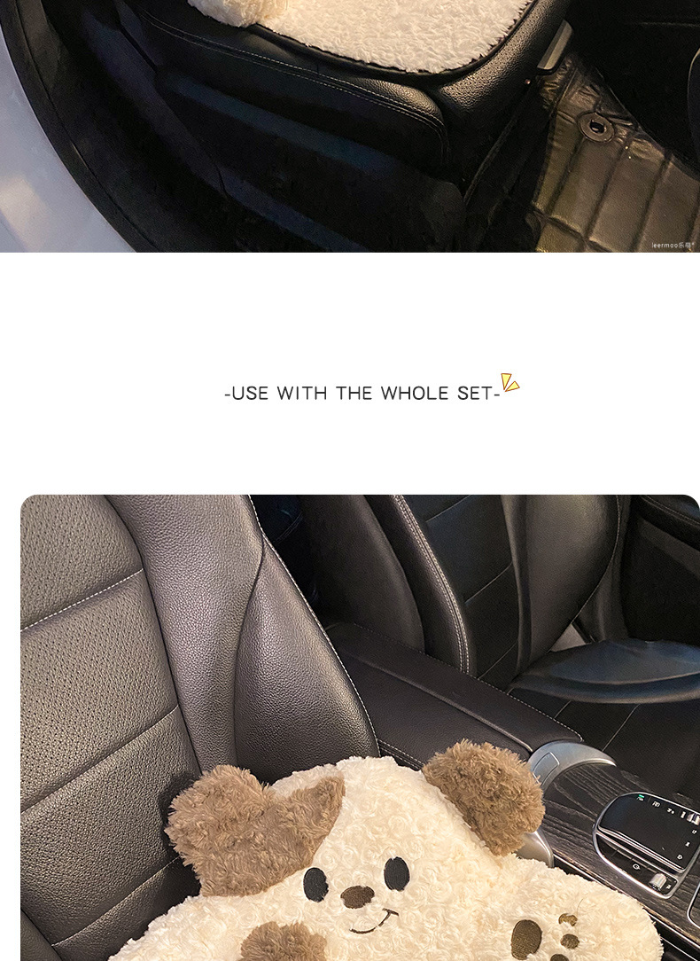Car headrest neck pillow a pair of female driver pillow cute puppy car pillow car seat waist neck pillow