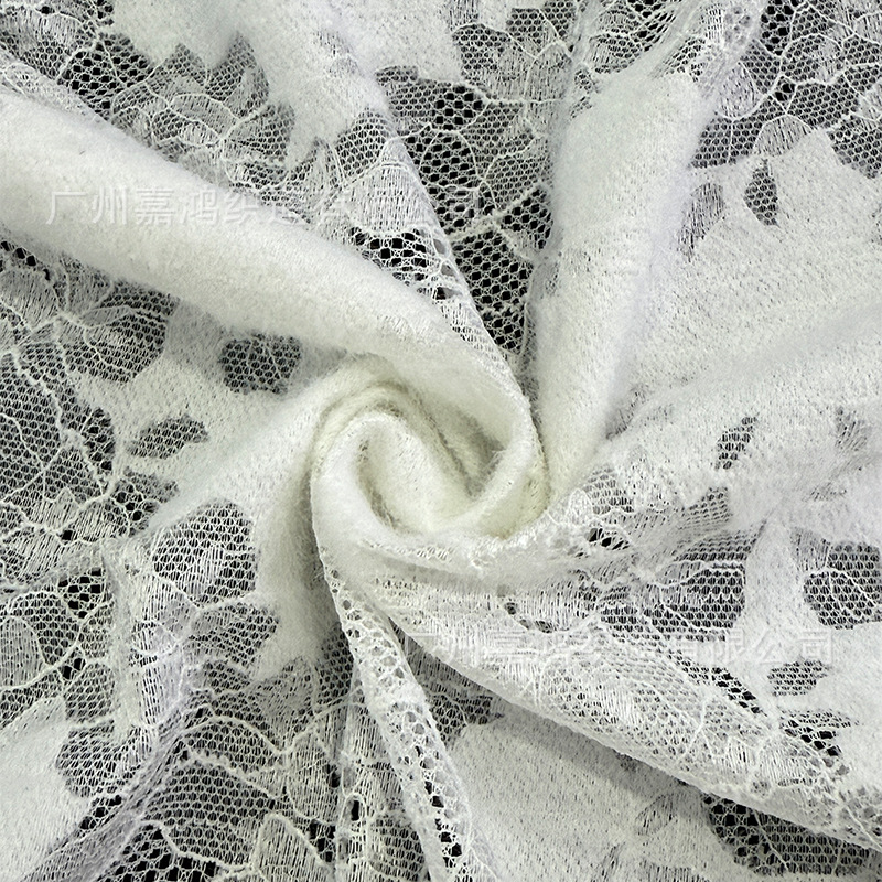 Temperamento francés blanco pluma hilo vestido de encaje otoño invierno vestido de encaje de cola de pez tela de encaje