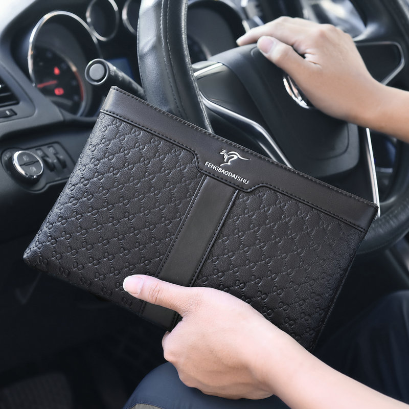 鋒豹袋鼠男包男士手包商務手拿包新款信封包男式潮流休閑夾包潮牌