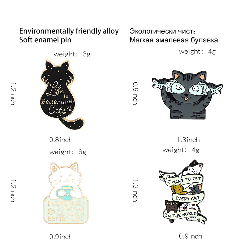 10g Weight Simple Style Pin Animal Alloy Enamel Unisex Brooches