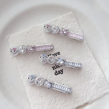 韩版闪钻珍珠卡通猫咪鸭嘴夹高档侧边刘海夹碎发发卡发夹头饰批发