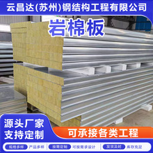 彩钢板岩棉板保温板工地临建围护集装箱外墙仓库屋顶隔热瓦批发