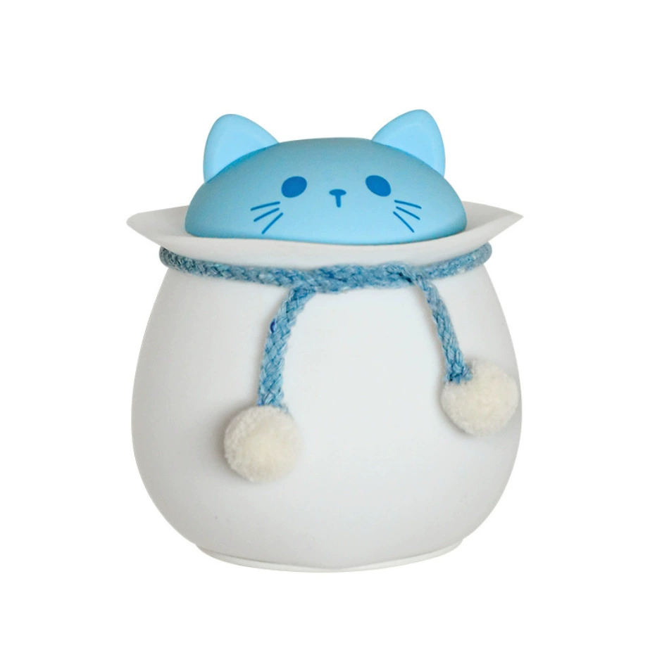  Cartoon creative silicone night light USB charging LED colorful voice-controlled silicone atmosphere pat light mini