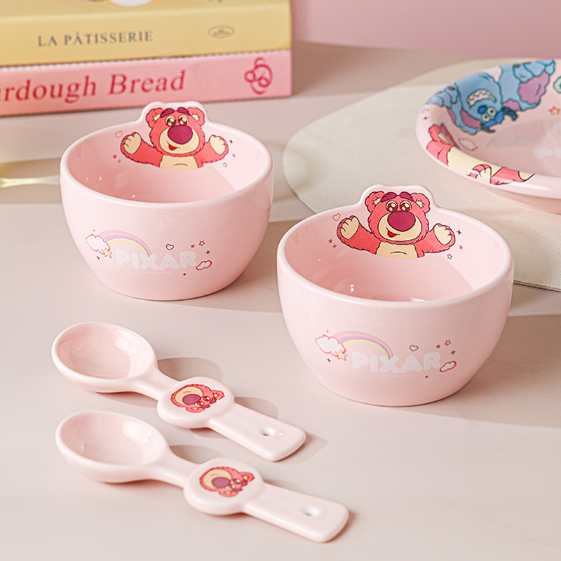 ✅ Light Luxury Winnie the Pooh Ceramic Rice Bowl 2025 New Bowl Set High-Value Cartoon Household Tableware Personal Special