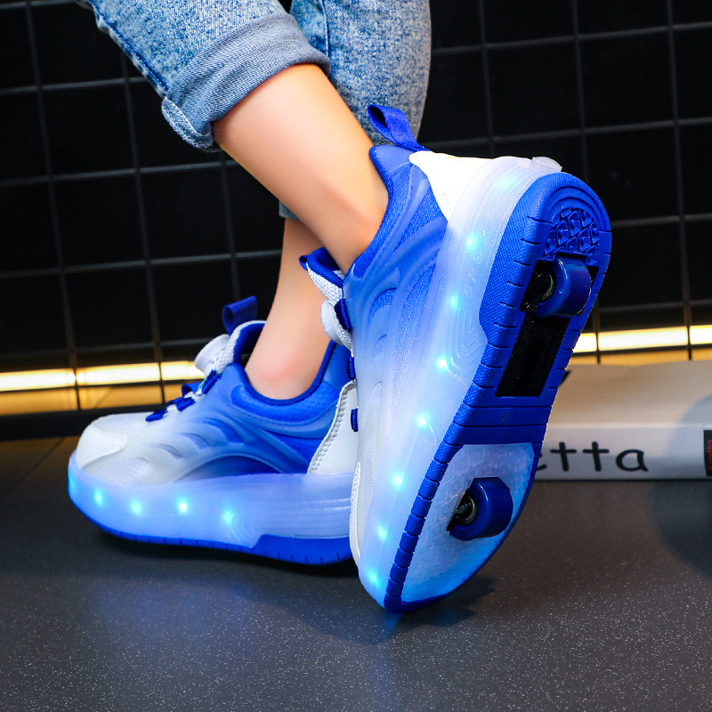Children's dual wheel glowing skates for boys for students