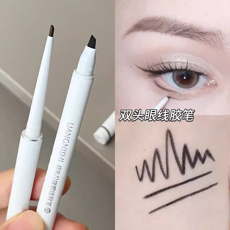 Double-Ended Blade Eyeliner Gel Pen, Sweat-Resistant, Not Easy to Smudge, Natural and Smooth, Easy to Use for Beginners, Women