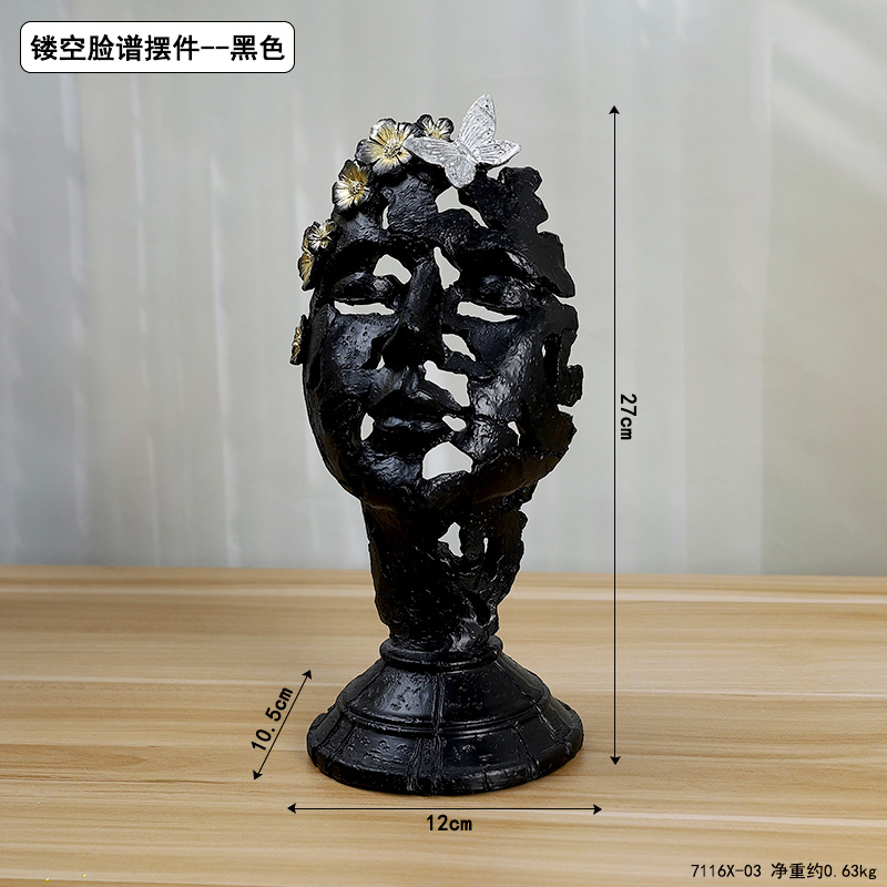 European Abstract Art Hollow Character Ornaments Home Living Room Wine Cabinet Decorations Photography Props Resin Crafts