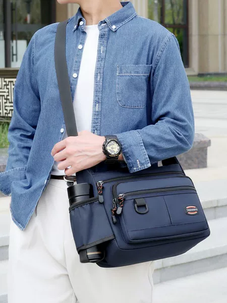 New Cross-border Messenger Bag Men's Large Capacity Casual Shoulder Oxford Cloth Business Backpack Fashion Waterproof Travel Bag Batch
