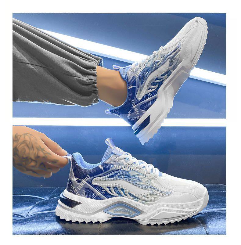 Giày thể thao nam sneaker lưới thoáng khí phối màu, đế thấp 3 cm — 3529 xanh da trời, 3529 đen trắng chi tiết 20