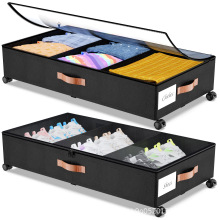 跨境带轮加厚带盖床底防尘简易安装收纳神器折叠整理家庭大储物箱