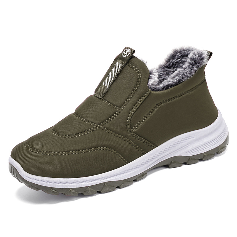 Fábrica de procesamiento de algodón de mujer pequeña fuente personalizada botas de algodón gruesas transfronterizas pareja un pedale botas de nieve