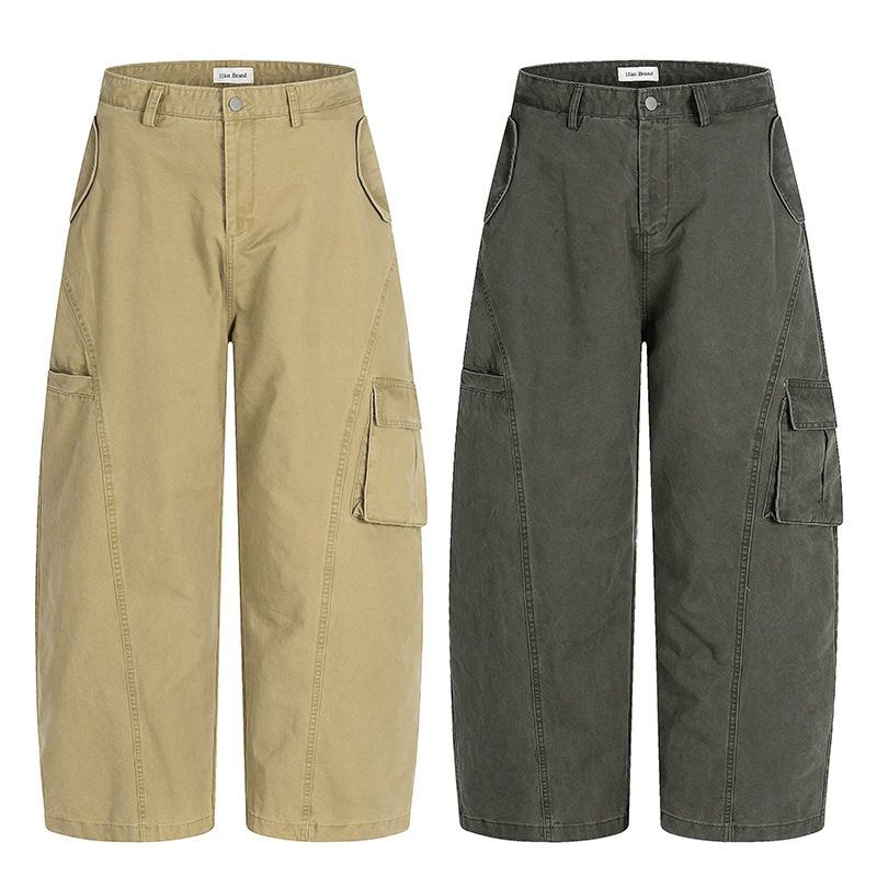 Tuochuan Ck6879 American Retro Workwear Pants for Men and Women, Loose Fit, Versatile, Slimming, Street Style, Pocket Wide-Leg Casual Pants