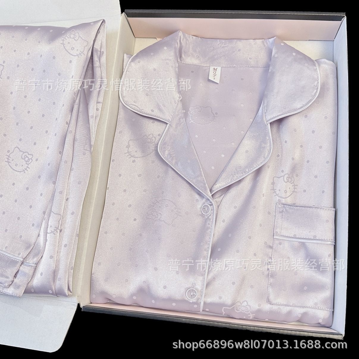 Pijama de verano nuevo hielo pantalones cortos de mangas cortas de dibujos animados KT gato coreano dormitorio de estudiantes ropa delgada set