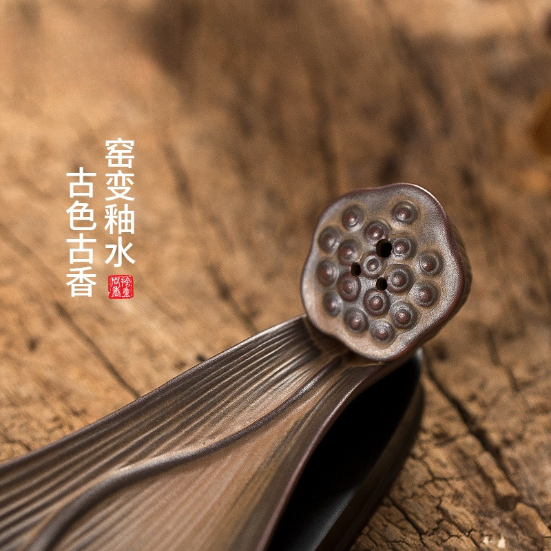 Ceramic Lotus Incense Burner for Home Use Sandalwood Incense Convent with Tea Table Incense Holder Aroma Diffuser Agarwood Incense Stand Incense Bed King Golden