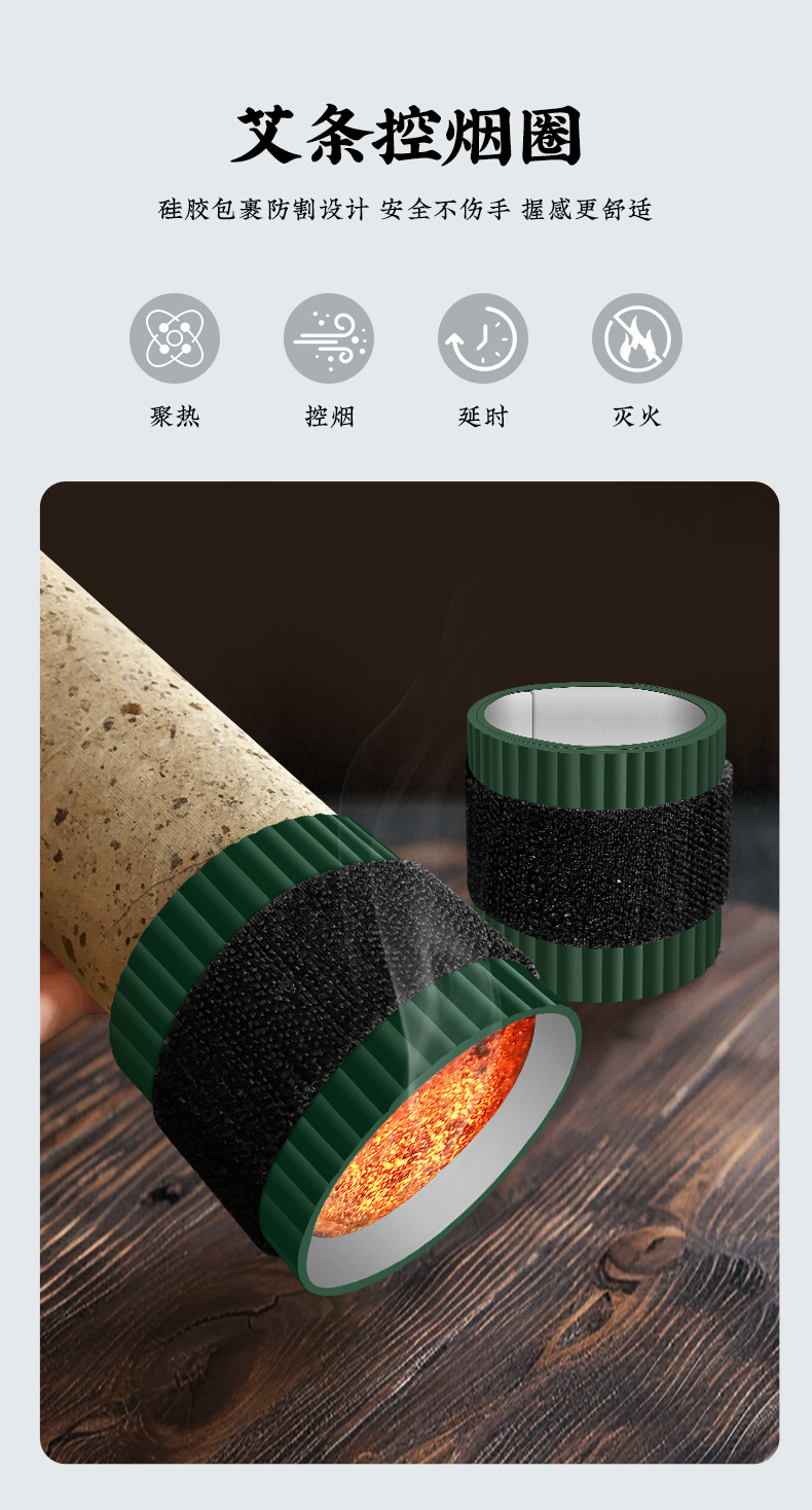 Qichun Three-Year Aged Moxa Sticks 7x20cm 2 Pack Handmade Pure Mugwort Rolls for Whole Body Moxibustion specifications