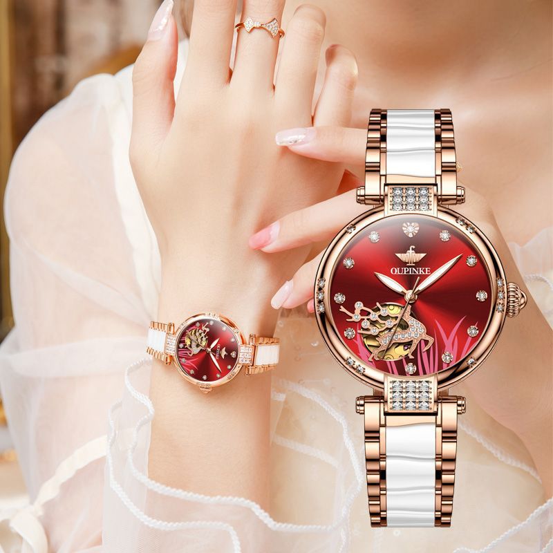 Switzerland 2024 New Advanced Ladies Watch Fully Automatic Mechanical Watch Waterproof Luminous High-Grade Gift