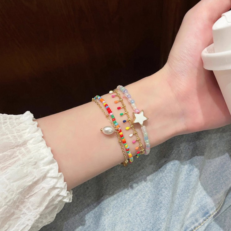 Vivid Lego-Style Colorful Beaded Double-Layer Bracelet with a Niche Design, 2026 New Model, Exquisite and Versatile Hand Accessory