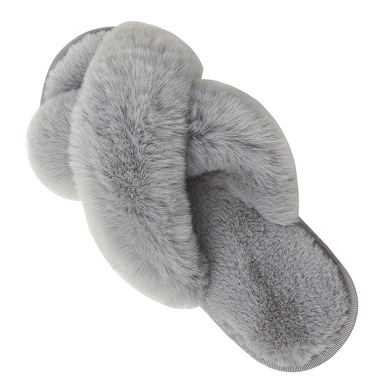 Amazon Slippers Winter Plush Cross-Strap Cotton Indoor Warm Plus Large Fur Slippers Women's High and Low Imitation Rabbit Fur Amazon Slippers Winter Plush Cross-Strap Cotton Indoor Warm Plus Large Fur Slippers Women's High and Low Imitation Rabbit Fur