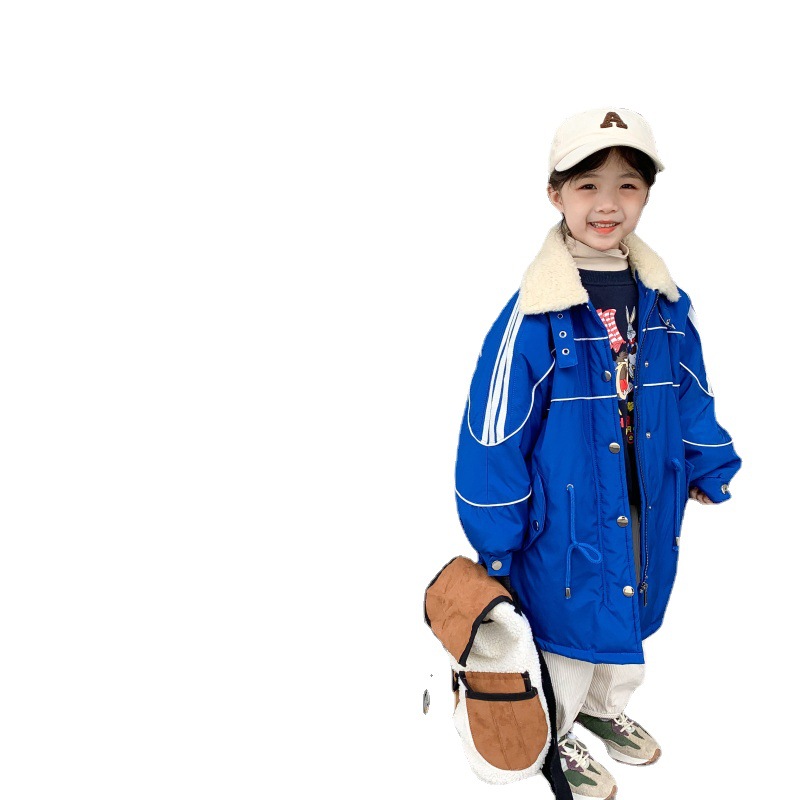 (2개) 어린이 코트 2024 겨울 소년 소녀 캐주얼 기모 파이크 옷 어린이 긴 두꺼운 코트 재킷