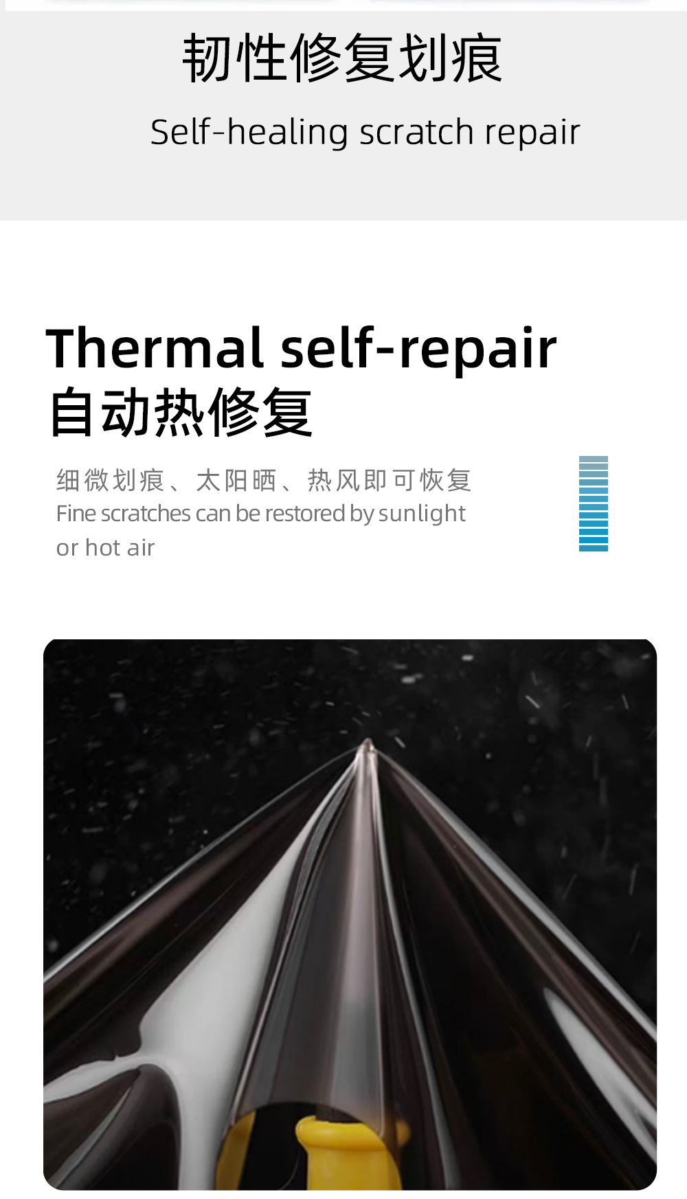 TPU car headlight protective film 3H anti-scratch, self-healing, high-transparency car headlight protective film