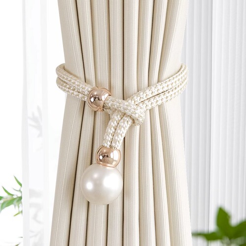Cross-border wholesale no-punch curtain tie-down cord sliding pearl tie-down cord curtain clip accessories wholesale