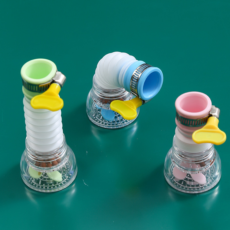 Filtro de ducha a prueba de salpicaduras de grifo, filtro de lavabo de cocina, rociador universal telescópico giratorio, ahorrador de agua