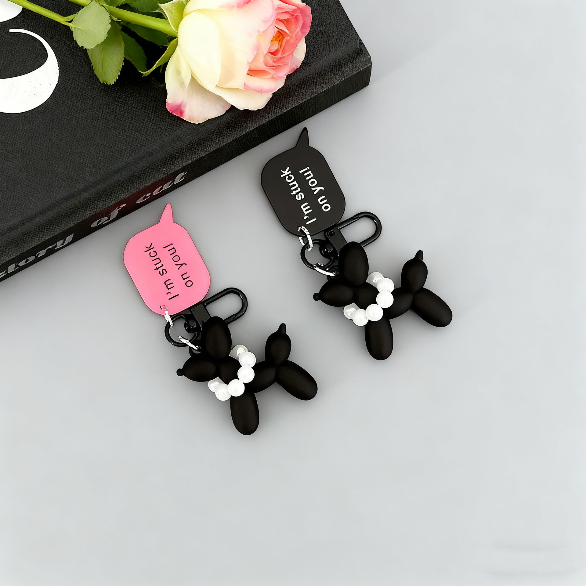 Ins Style High-End Dark Balloon Dog Keychain Pendant Jewelry Korean Style High-End Bag Pendant Mobile Phone Holder
