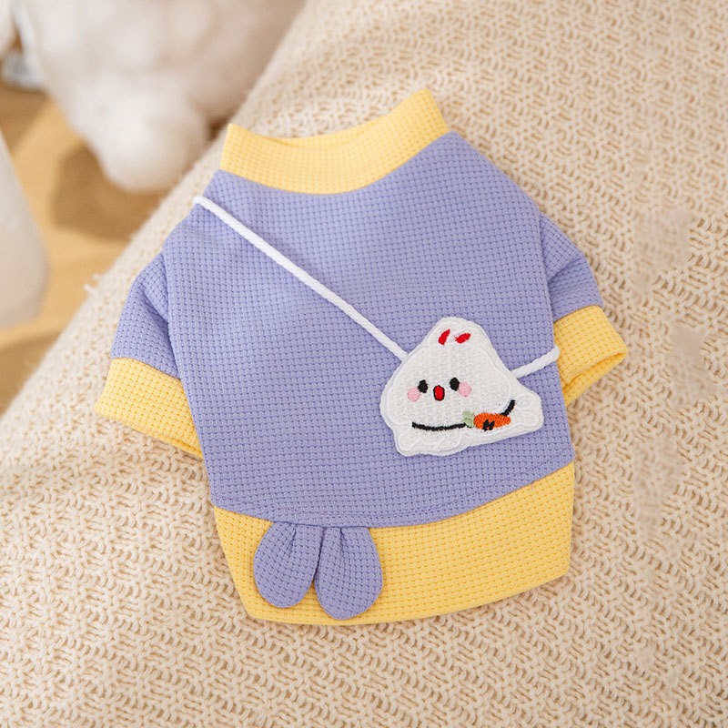 Otoño e invierno perro estilo coreano lindo oso cuello redondo suéter mediano y pequeño perro gato dos pies caliente ropa para perros mascotas